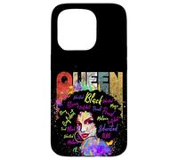 Cool Women Black Educated Melanin Queen Girl Graphic Design Carcasa para iPhone 15 Pro