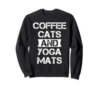 Cool Yoga Coffee Cats tee Shirts, Coffee Cats and Yoga Mats Sudadera