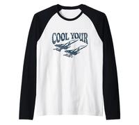 Cool Your Jets Funny Airplane Camiseta Manga Raglan