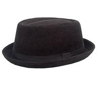 Cool4 CORD PORK PIE HUT VINTAGE SKA Porkpie Hat Rocky Breaking Bad Hackman Cap PP06 (57), Negro , 57 cm