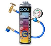 COOL5 - gas r1234yf para coche, r1234yf gas, gas refrigerante r1234yf para vehículos fabricados después de 2017, 5 en 1 + conducto de presión con manómetro para gas R1234yf + APC