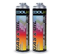 Cool5 Kit de reparación de Aire Acondicionado (Repuesto de refrigerante y Aceite (R134a y R12) para Coches 1995 - 2016 - Alto Rendimiento (2 latas 2 en 1 290 g R134a Coches 1995-2016)