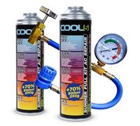 Cool5 Kit completo de reparación de aire acondicionado Summer AC 5 en 1 (repuesto de gas R134a y R12 con manguera de medición, 2 x 290 g, producto al 70 %, fácil de usar