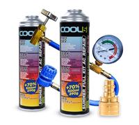 Cool5 , sustituto r1234yf, Sellador, refrigerante para Aire Acondicionado de automóviles, Equivalente a 760 g, 2 latas, 5 en 1, 290g,