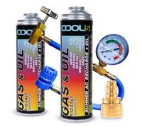 Cool5 , sustituto r1234yf, Sellador, refrigerante para Aire Acondicionado de automóviles, Equivalente a 760 g, 2 latas, 2 en 1, 290g,