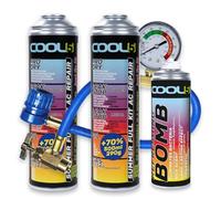 Cool5 , sustituto r134a, Sellador, refrigerante para Aire Acondicionado de automóviles, Equivalente a 760 g, 2 latas, 5 en 1, 290g,