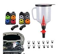 Coolant Funnel Kit, 18 Pieces Spill Proof, Radiator Filler Burping Set with Sturdy Build, Engine Cooling Aid with Smooth Comfort, Modern Automotive Style, Accessory for Vehicle Truck SUV RV