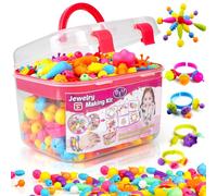 COOLAPA Snap Pop Beads for Girls Toys - Kids Jewelry Making Kit Pop-Bead Art and Craft Kits DIY Bracelets Necklace Hairband and Rings Toy for Age 3 4 5 6 7 8 Year Old Girl (Large)