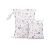 CoolaPeach 2 bolsas húmedas impermeables, reutilizables, con cremallera, para viajes, playa, piscina, natación, pañales de bebé, gimnasio, yoga, ropa húmeda, traje de baño, toallitas húmedas (planta