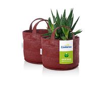 Coolaroo Bolsas de Cultivo de Plantas Resistentes con Asas, Tela, ladrillo, Paquete de 2