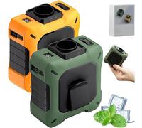 CoolBeltPro - Wearable Waist Fan & Power Bank with Desktop Stand, Rechargeable Hands-free Personal Wearable Neck Fans, Dual Turbo Airflow, 3 Speeds for Outdoor, Camping, Traveling (Green+Yellow)
