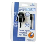 Coolbox acd 301 cable usb 1 m microusb/miniusb/apple iphone negro