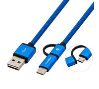 CoolBox Cable Multi USB 2.0 MicroUSB/USB-C 1m Azul