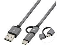 CoolBox Cable Multi USB 2.0 MicroUSB/USB-C 1m Gris