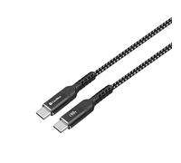 CoolBox Cable USB C a USB C 60W con PowerDelivery y QC2.0/3.0/4.0. Carga y Transfiere Información, Velocidad hasta 480Mbps. Cable Trenzado Anti Enredos de 1.2m de Longitud. Negro