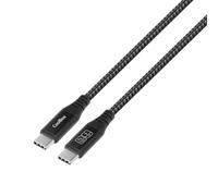 CoolBox Cable USB C a USB C 60W con PowerDelivery y QC2.0/3.0/4.0. Carga y Transfiere Información, Velocidad hasta 480Mbps. Cable Trenzado Anti Enredos de 1.2m de Longitud. Negro