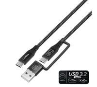 Coolbox cable usb-c + a / usb-c datos 10gbps + carga rapida 60w