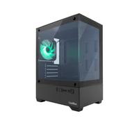 CoolBox Caja Gaming MATX GM200 Vision Lite Negra USB-C 3.2 Gen1 sin fuente + 1 ventilador ARGB