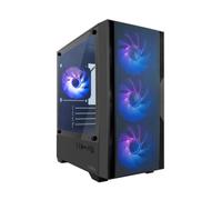 CoolBox Caja Gaming MATX GM220 Fusion Negra MESH USB-C 3.2 Gen1 sin fuente + 4 ventiladores ARGB