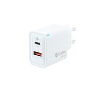 Coolbox cargador pared/viaje 3.0 gan usb-c/pd + usb-a 30w blanco mÁximo 30w/ 1xusb-c. 1xusb-a/ quickcharge 3.0