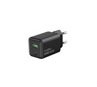 CoolBox Cargador USB C 35W GAN, Cargador de Carga Rápida con USB-C y USB-A, Power Delivery PPS y Quick Charge 3.0, 2 Puertos, Compatible con iPhone 17/16/15, Samsung Galaxy, Xiaomi y Pixel