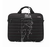 CoolBox COO-BAG15-1N maletín de transporte para ordenadores portátiles de 15.6" (42cm x 32cm), con asa y correa. Tejido impermeable de color negro y rayas en azul