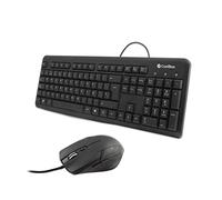 CoolBox COO-KTR-01U - Pack de Teclado y Ratón con Cable, Distribución ISO Española, Cable de 1.5m, Teclado Silencioso y Resistente a Salpicaduras, Ratón con DPI1600 Ajustable. Negro