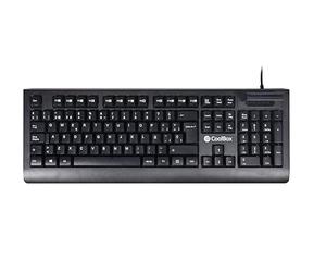 CoolBox COO-TEC04DNI - Teclado con Lector de DNI Electrónico 4.0 y SmartCard Integrado. Ergonómico con Tecnología de Membrana, Silencioso, QWERTY Español 105 Teclas, Cable USB 1.5m, Color Negro