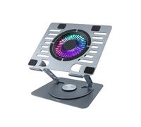 BASE REFRIGERADORA COOLBOX AJUSTABLE 17" 1 VENTILADOR LED RGB ALUMINIUM
