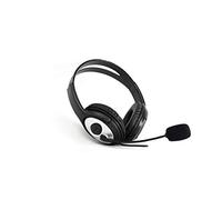 CoolBox CoolChat 3.5 - Auriculares para Chat en línea con micrófono, Control de Volumen en Cable, Ligeros, Diadema Ajustable, Cable 2m, Jack 3.5mm. para PC, Tablet, Ordenador portátil, Negro