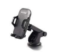 CoolBox CoolTelescopic - Soporte de Coche Universal para Smartphones hasta 5.7", Colocación Sencilla con Ventosa con Aro de Gel + Pinza para Rejilla de Ventilación. Sistema de Bloqueo y Extracción