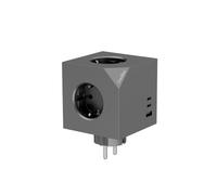 CoolBox CUBIK Cubo Enchufe 6 en 1, USB-C PD 20W, 4000W, Sin Cable | Regleta enchufes con usb de pared con 3 tomas Schuko, carga rápida para casa, oficina y escritorio