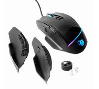 CoolBox Deep Gaming ProSwap, Ratón Modular USB con 3 Paneles Laterales Intercambiables (3, 5 y 10 Botones), luz RGB, Sensor óptico Pixart 3325, 500FPS, 100IPS, 1000Hz, Switches Huano, Peso Regulable