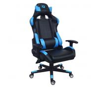 CoolBox DeepComand - Silla Gaming ergonómica Profesional para e-Sports, Tejido de Polipiel PU, reclinable, tecnología Air Effect, Ruedas Surface Protect. Colores Azul y Negro
