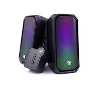 CoolBox DeepGaming R205 - Altavoces Ordenador Gaming 2.0, 6W RMS, 6 Modos de Iluminación RGB, Entrada Jack 3.5mm y Bluetooth 5.0. Altavoz pc sobremesa y Smartphone. Negro