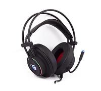 CoolBox DeepLighting - Cascos Gaming Alámbricos con Microfono Omnidireccional e Iluminación LED, Control de Volumen, compatibles con PC, PS4 y Xbox One (Incluye Adaptador), Negro, Ajustable