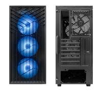 CoolBox - GAMING CAJA ATX GA300 GRIDLINE ARGB BLACK USB-C 3.2 GEN1 SIN FTE + 5 VENTILADORES