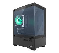 COOLBOX Gaming Caja MATX GM200 Vision Lite Negra USB-C 3.2 Gen1 Sin Fte + 1 Vent. ARGB RGB Negro COO-CHA-GM200B