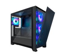 Caja PC Gaming CoolBox GE2000 DualView frontal doble magnético, 4x ARGB, ATX, negro