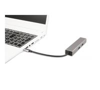 CoolBox - Hub miniDOCK4 USB-C Alámbrico USB 3.2 Gen 1 (3.1 Gen 1) Type-C Acero