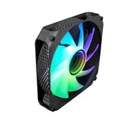 CoolBox Infinity - Ventilador PC 120mm, Ultrasilencioso, ARGB Efecto Túnel de Colores, Fan 120mm, 1000 RPM, 46,27 CFM - Negro