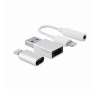 CoolBox - KIT DE CONECTIVIDAD IPHONE/IPAD (LIGHTNING-JACK LIGHTNING-USBC USBC-LIGHTNING)