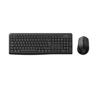 CoolBox COO-KTR-03W - Pack Teclado y Ratón Inalámbrico 2.4GHz con Diseño Ergonómico y Silencioso. Teclado Español con 105 Teclas y Bloque Numérico, Ratón 1600DPI Ajustable. Negro