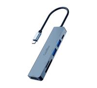 CoolBox C61 Hub USB C HDMI 4K 5 en 1 con Carga PD hasta 100W, Compatible con Apple MacBook, iPad, iPhone, Steam Deck, Switch 6.2,. USB C Dock de Aluminio