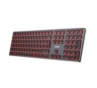 CoolBox Moonlight - Teclado Inalámbrico Recargable para Mac, Windows, Android, Linux. Teclado Silencioso, hasta 4 Dispositivos, Cuerpo de Aluminio, Retroiluminado (7 Colores), Membrana (Negro)