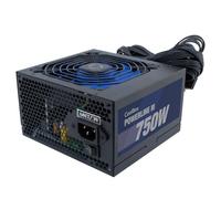 CoolBox Powerline 3 750W - Fuente de Alimentación PC 750W, 85% de Eficiencia, ATX, Tecnología DC-DC, Filtro emi, PFC Activo, Ventilador Silencioso de 12cm. Color Negro