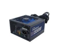CoolBox Powerline 3, Fuente de Alimentación PC 550W, ATX, 85% Eficiencia, Ventilador Ultra-silencioso 12cm, Tecnologías SMD y DC-DC, Filtro emi, Cables Planos Largos, Negro