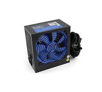CoolBox PowerLine Black 500 -Fuente de Alimentación ATX para PC, Potencia Máx 500W, Compatible Intel y AMD, PFC Pasivo, Cables Mallados. Color Negro