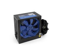 CoolBox PowerLine Black 500 -Fuente de Alimentación ATX para PC, Potencia Máx 500W, Compatible Intel y AMD, PFC Pasivo, Cables Mallados. Color Negro