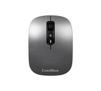 CoolBox W02 Ratón Inalámbrico Silencioso con Botón IA, Recargable, Ambidiestro, Triple Conexión Inalámbrica BT3.0, BT5.0 y 2.4Ghz, dpi Ajustable. Mouse Inalámbrico para Portátil,PC,Mac,Apple. Gris